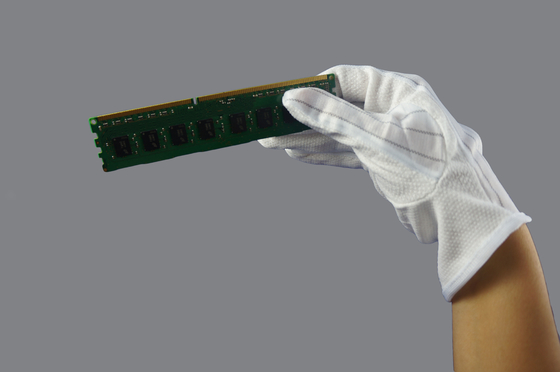 قفازات اليد المضادة للستاتيكية من القطن ESD لمراجعة السلامة الإلكترونية