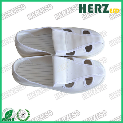 ESD Cleanroom Slipper قابل للغسل PVC وحيد أحذية غرف الأبحاث ESD ، أحذية مكافحة ساكنة اللون الأبيض