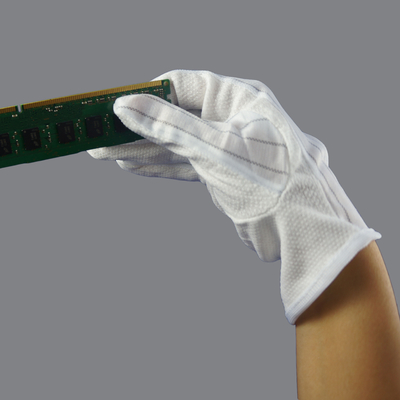 امتصاص العرق PVC ESD منقط قفازات اليد مكافحة ساكنة