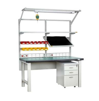 طاولة عمل ESD مخصصة مقعد عمل مختبر مكافحة الحالة الثقيلة قابل للتعديل