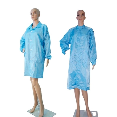 ESD Smock Antistatic Cleanroom ملابس عمل بوليستر شريط شبكة بوليستر شعار مخصص