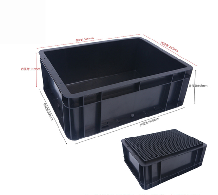 حاوية تخزين 400x300mm قابلة للتراص ESD الصناعية البلاستيكية صندوق التخزين صندوق الموصل الصندوق