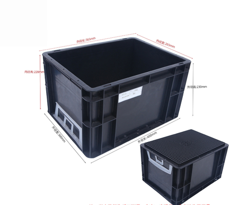حاوية تخزين 400x300mm قابلة للتراص ESD الصناعية البلاستيكية صندوق التخزين صندوق الموصل الصندوق