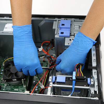 قفازات مضادة للستاتيكية النتريل المستخدمة مرة واحدة قفازات عمل خط تجميع PCB