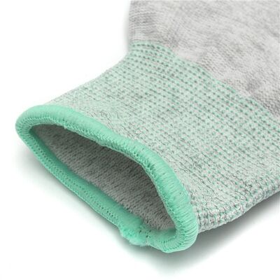 القفازات الموصلة ESD البوليستر المقاوم للستاتيكية قفاز العمل المقاوم للنزلق الكربون PU رأس النخيل مناسبة