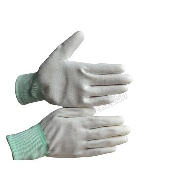 القفازات الموصلة ESD البوليستر المقاوم للستاتيكية قفاز العمل المقاوم للنزلق الكربون PU رأس النخيل مناسبة