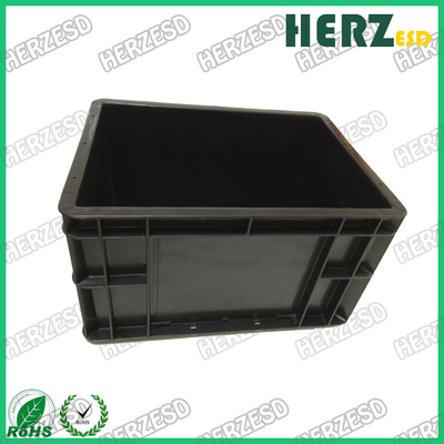 صندوق سلة بلاستيكية سوداء ESD صندوق تخزين مضاد للثبات