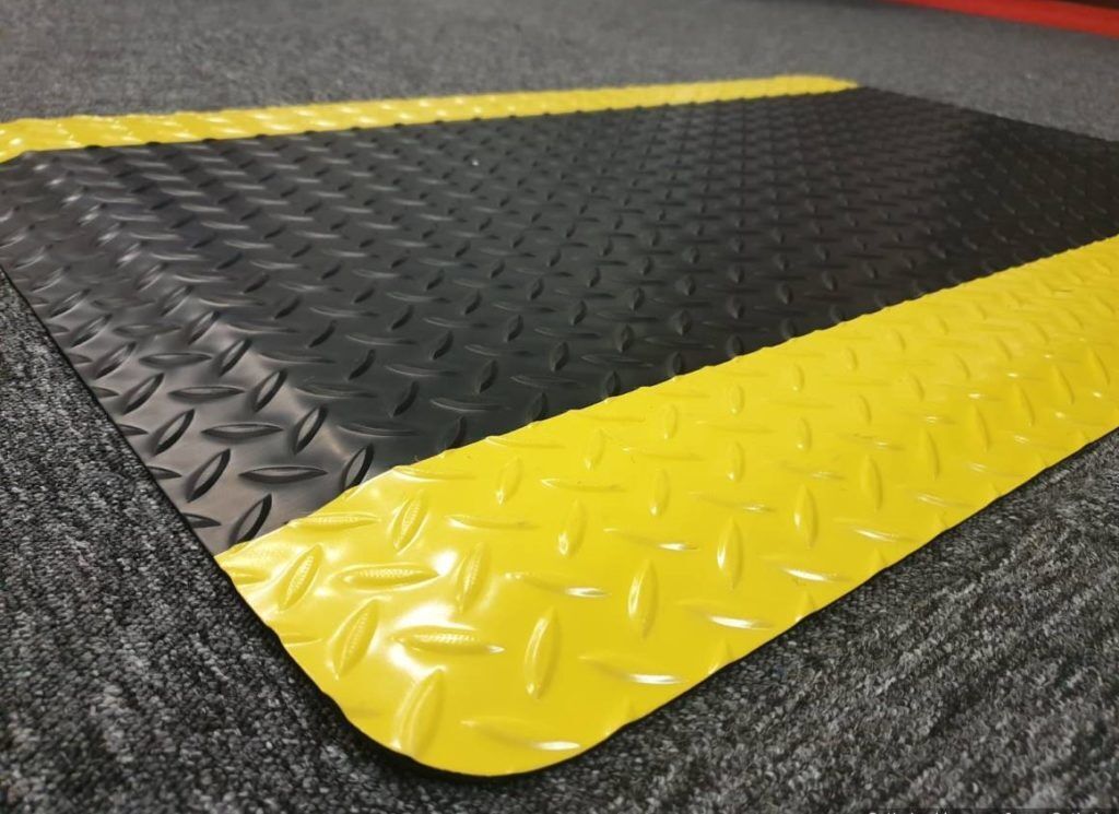 ESD Anti-Fatigue Mat for Industrial Workshop | 3 layer Floor Mat with Yellow Border